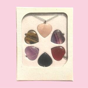 GeoCentral Heart Pendents Gemstones Set